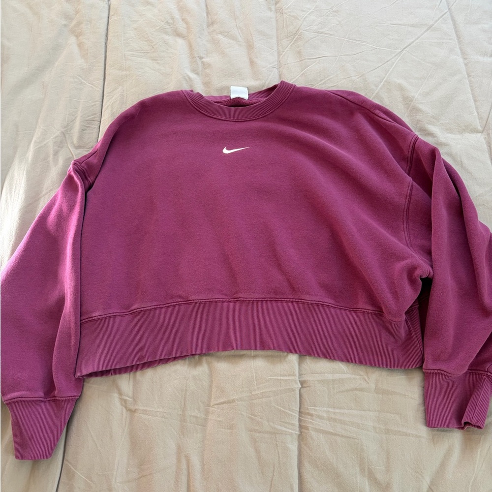 Nike Maroon Crewneck Sweatshirt Medium - Picture 2 of 4